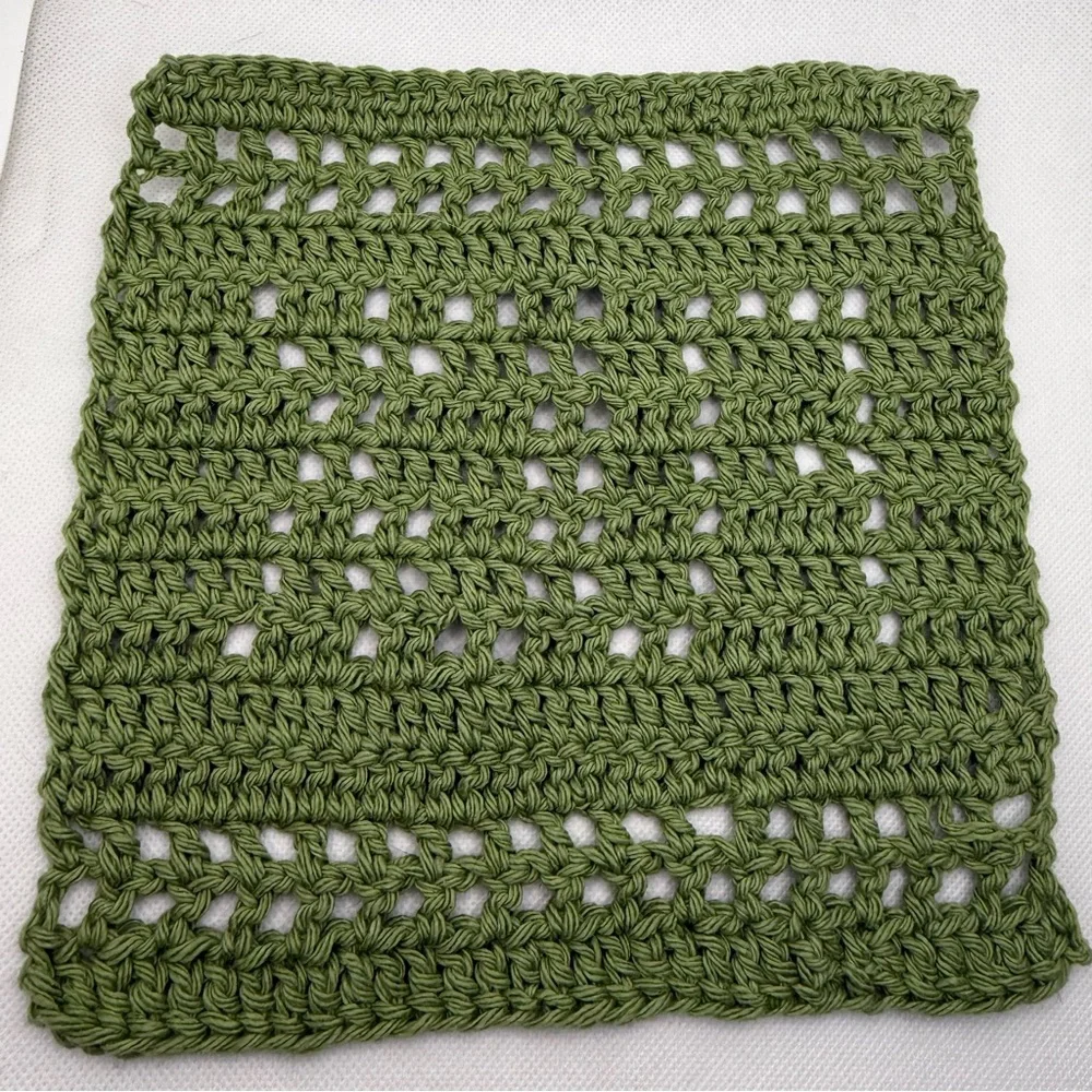 Handmade Crochet 100% cotton F*CK Dishcloths Set of 2 Sage Green Cotton
